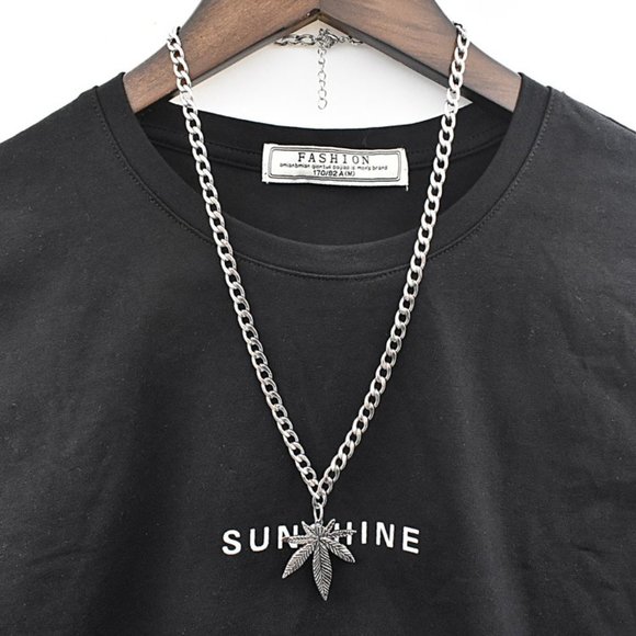 ❤️Hip Hop Leaf Chain Pendant Necklace for women/men, N90201P141 - Picture 7 of 8